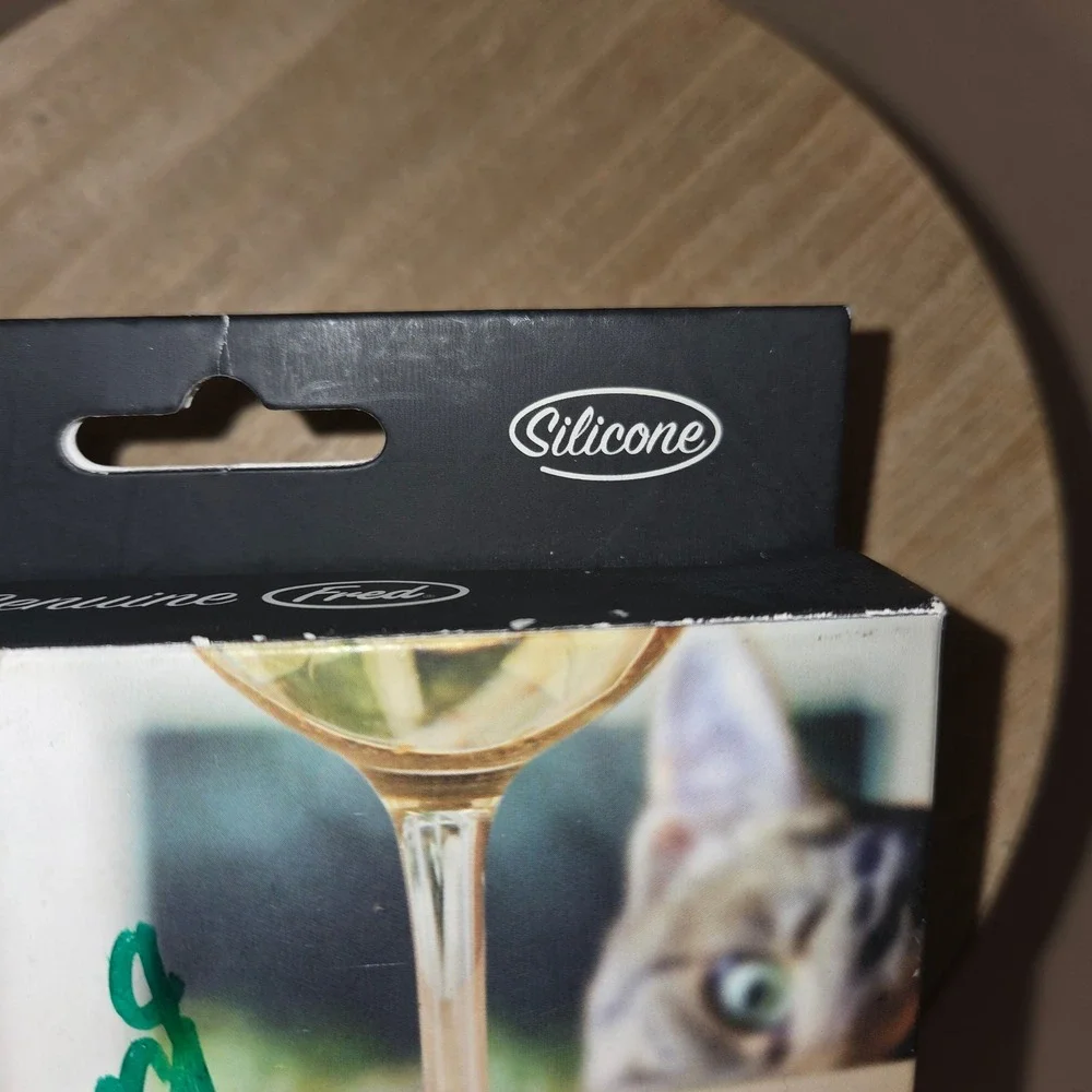 Fred & Friends Wine Lives Cat Wine Glass Markers Set of 6 Silicone Charms Multi